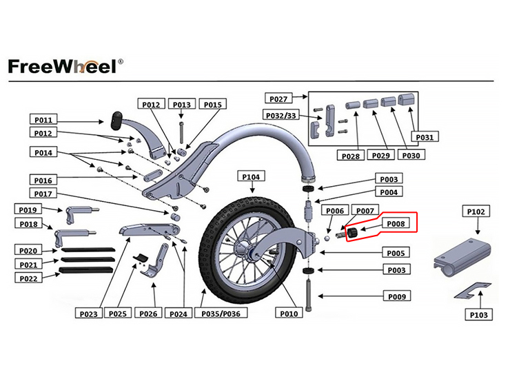 FreeWheel （フリーウィール）補修部品：キャップ・ノブ（ボールアジャストノブ）