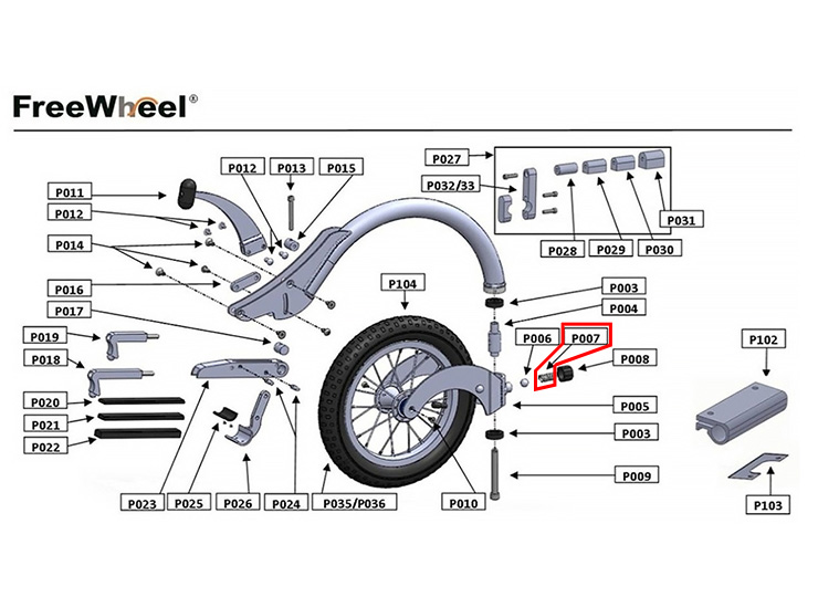 FreeWheel(フリーウィール)補修部品:スプリング P007