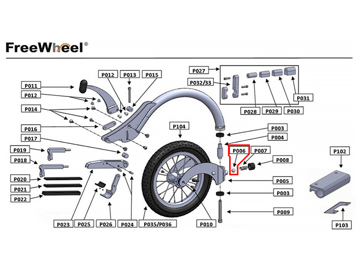 FreeWheel(フリーウィール)補修部品:ボール P006