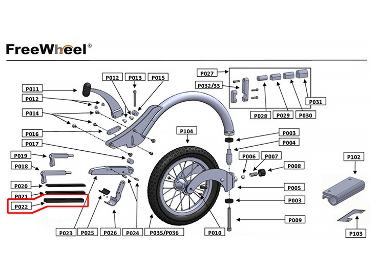 FreeWheel(フリーウィール)補修部品:フラットシム P020/P021/P022