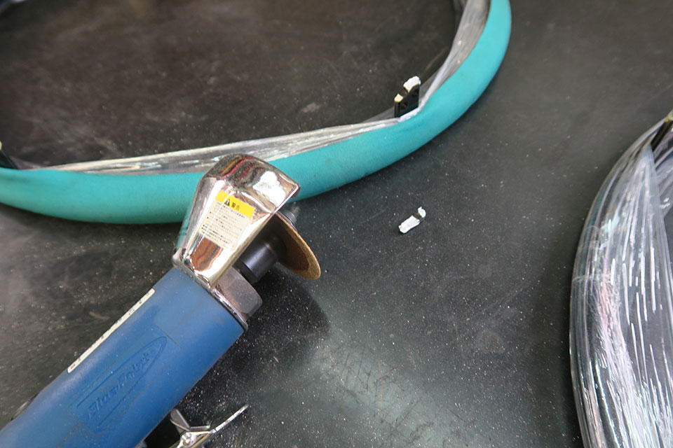 松永製作所のMP（SPINERGYホイール用）のハンドリムは、リム間隔を調整する穴が３つあり、今回取り寄せしたナロータイプは 5/10/15mmのリム間隔にセットすることができます